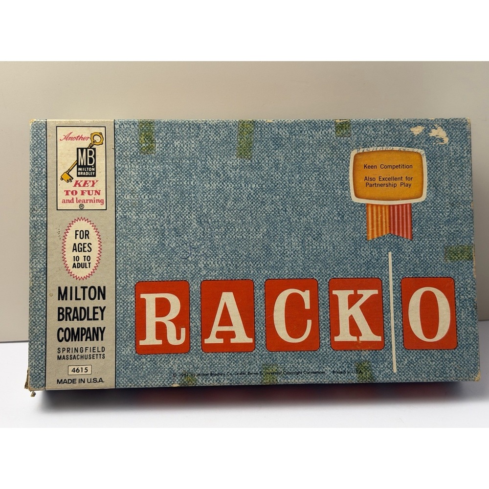 RACKO Game 1961 Card Game Milton Bradley Vintage COMPLETE